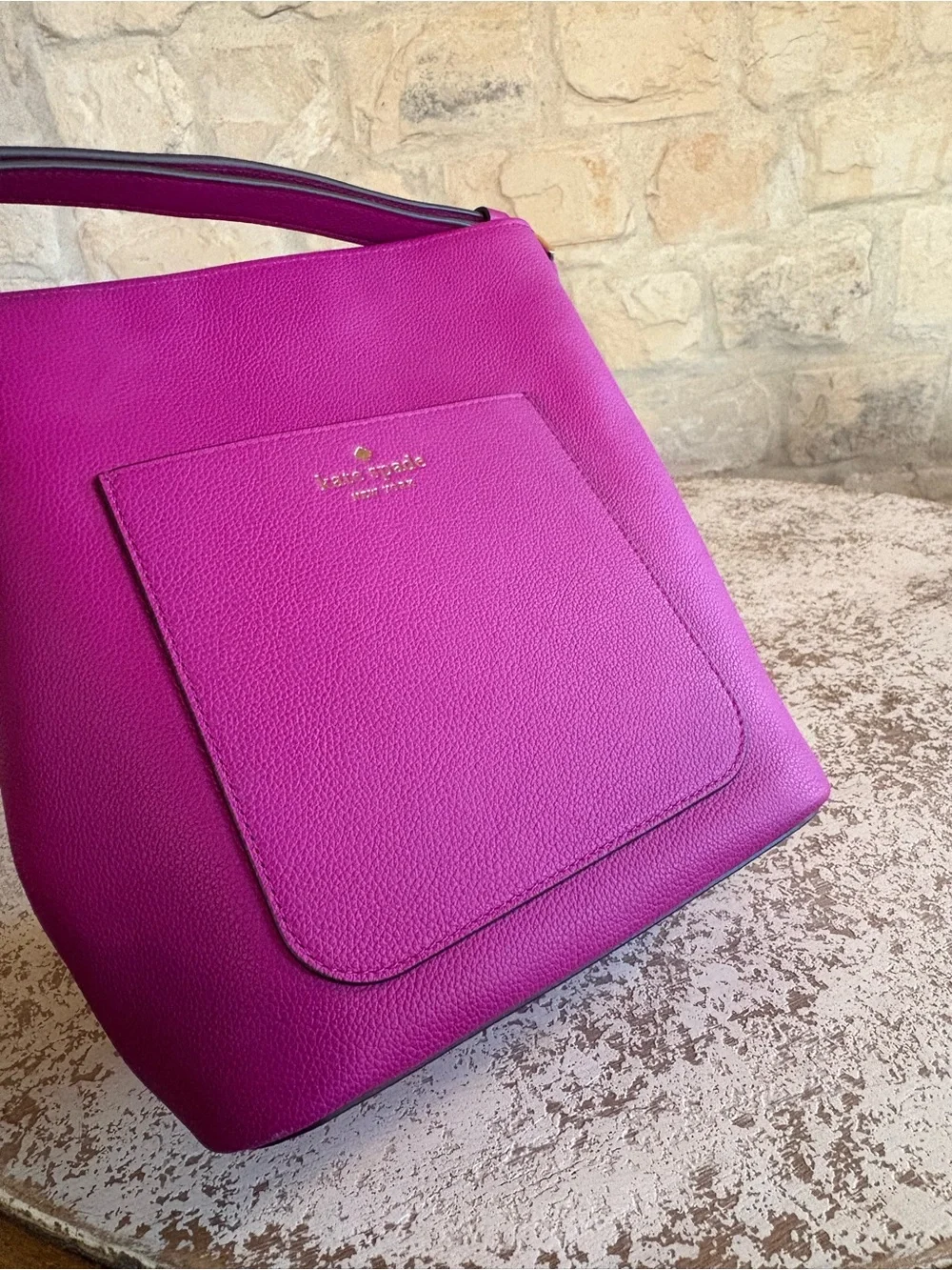 kate spade Fuchsia Pebbled Leather Crossbody Bag